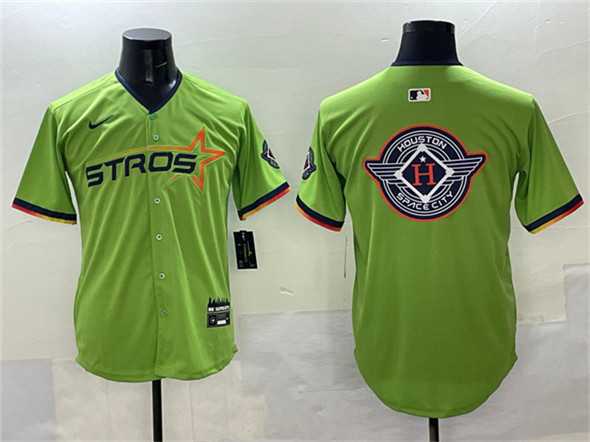 Mens Houston Astros Team Big Logo Green 2025 City Connect Limited Stitched Jersey->houston astros->MLB Jersey